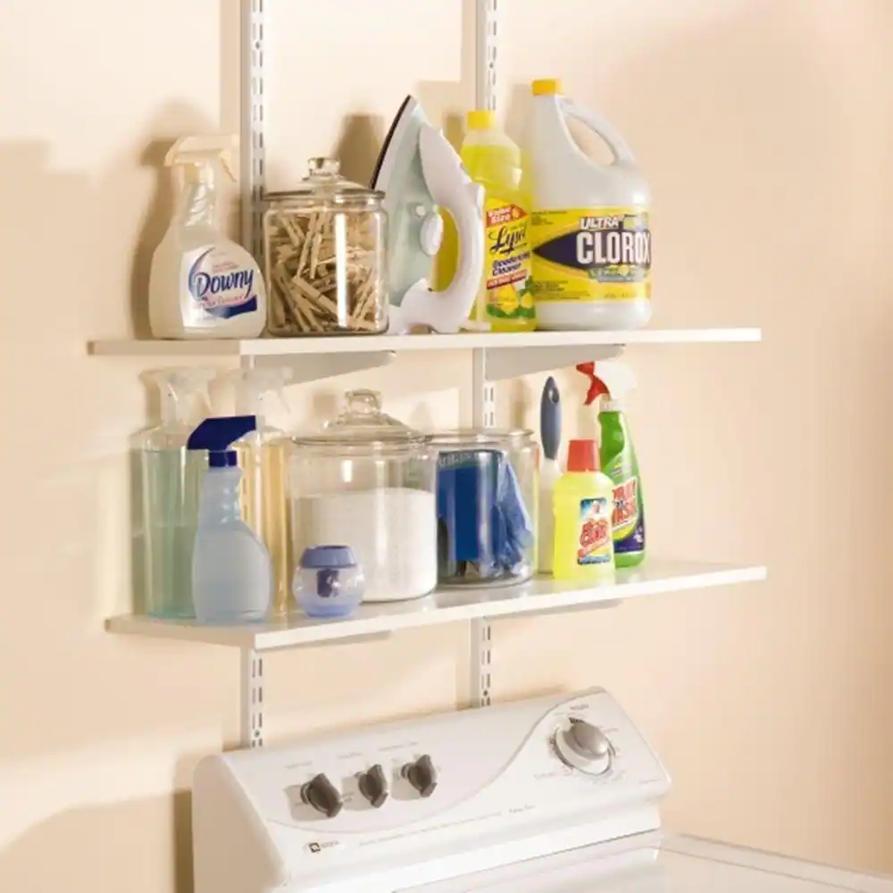 Rubbermaid 14.5 in. L White Metal Shelving Track Bracket