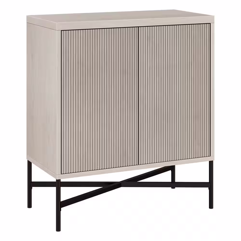 None Brighton 28 in. Alder White Rectangular Accent Cabinet