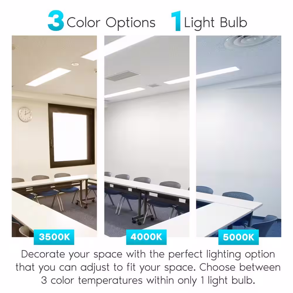 LUXRITE 12-Watt 3 ft. Linear T8 LED Tube Light Bulb 3 Color Selectable Single and Double End Powered 1560 Lumens F25T8 (30-Pack)