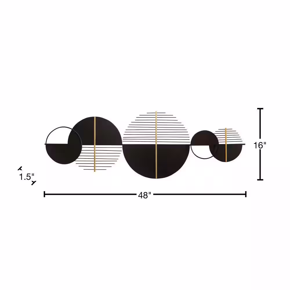 Stratton Home Decor Black and Gold Metal Modern Centerpiece Wall Decor
