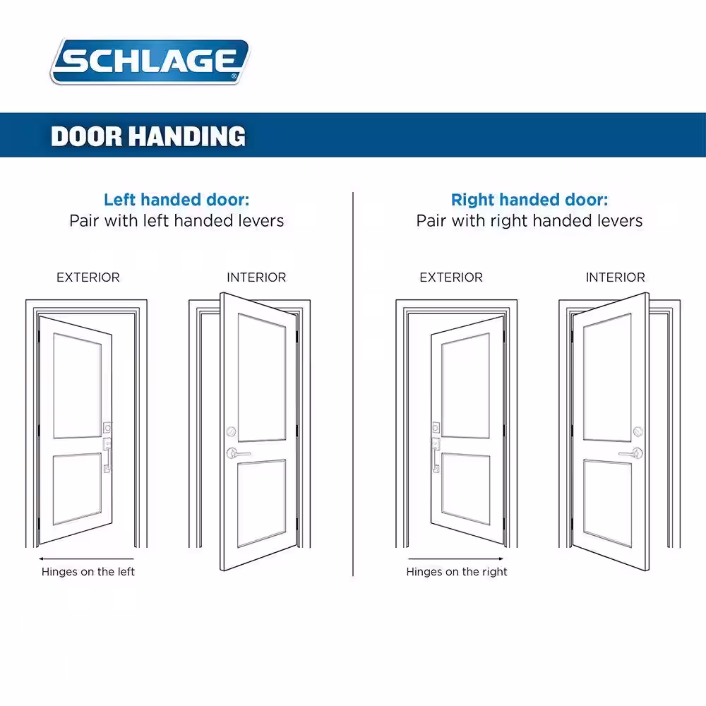 Schlage Merano Satin Nickel Right Handed Dummy Door Handle