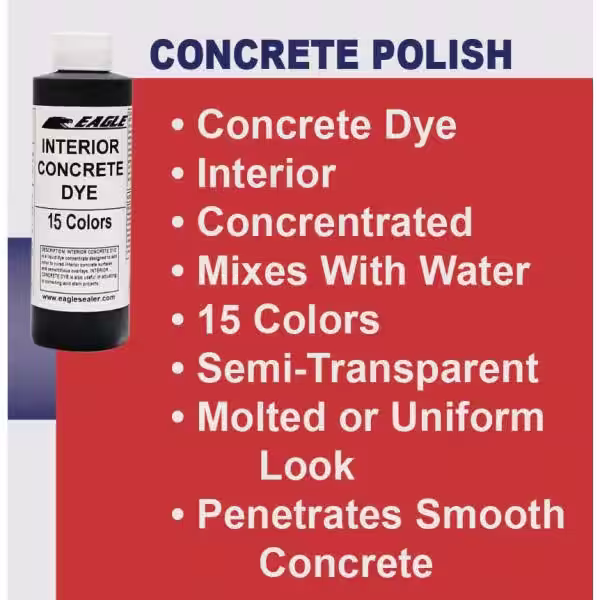 Eagle 1 gal. Blue Poppy Interior Concrete Dye Stain Makes with Water from 8 oz. Concentrate