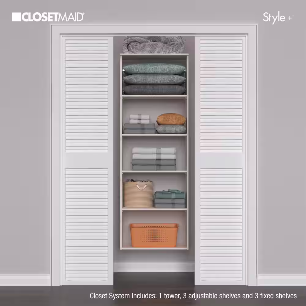 ClosetMaid Style+ 25 in. W Bleached Walnut Hanging Wood Closet Tower