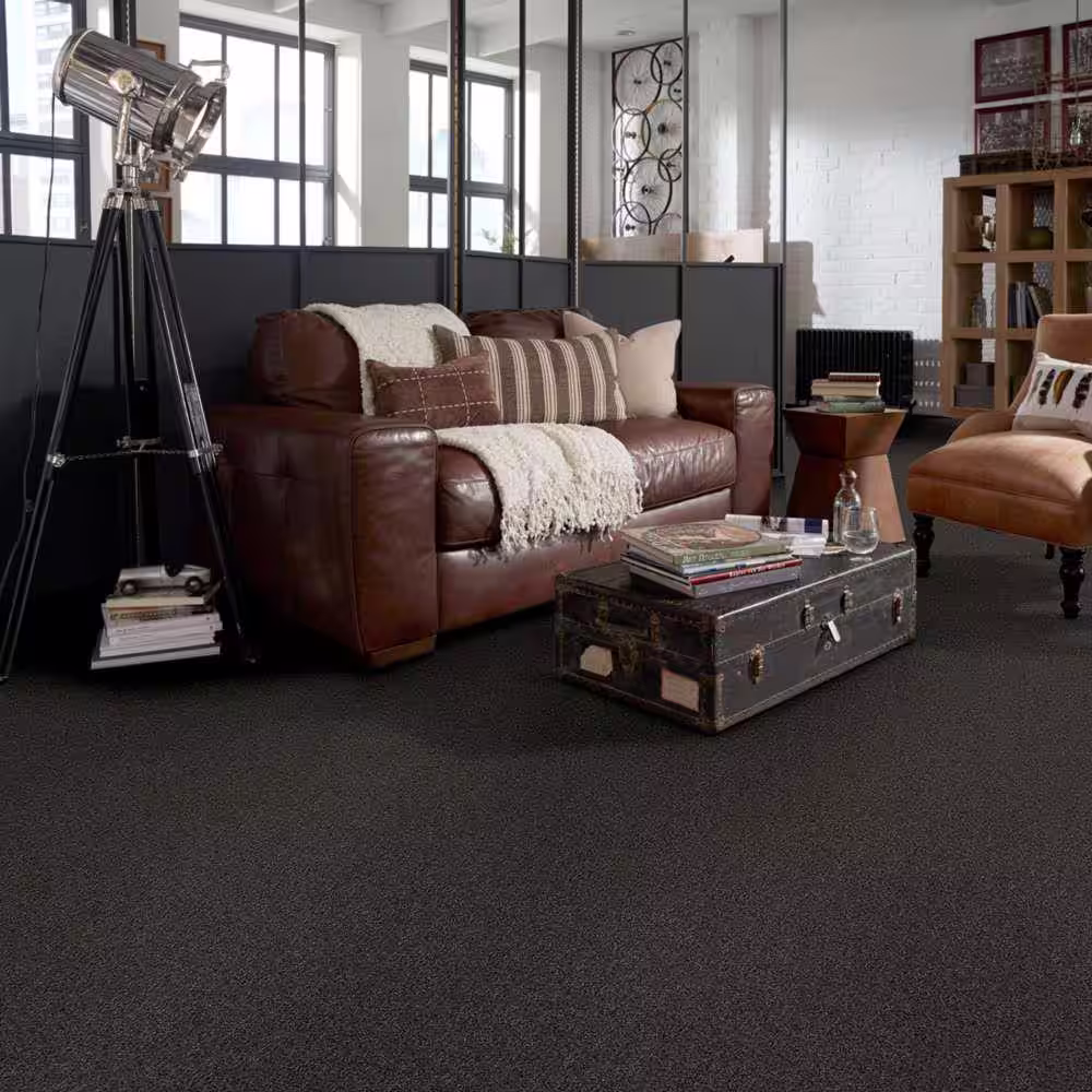 Home Decorators Collection Brave Soul II - Laurel - Green 44 oz. Polyester Texture Installed Carpet