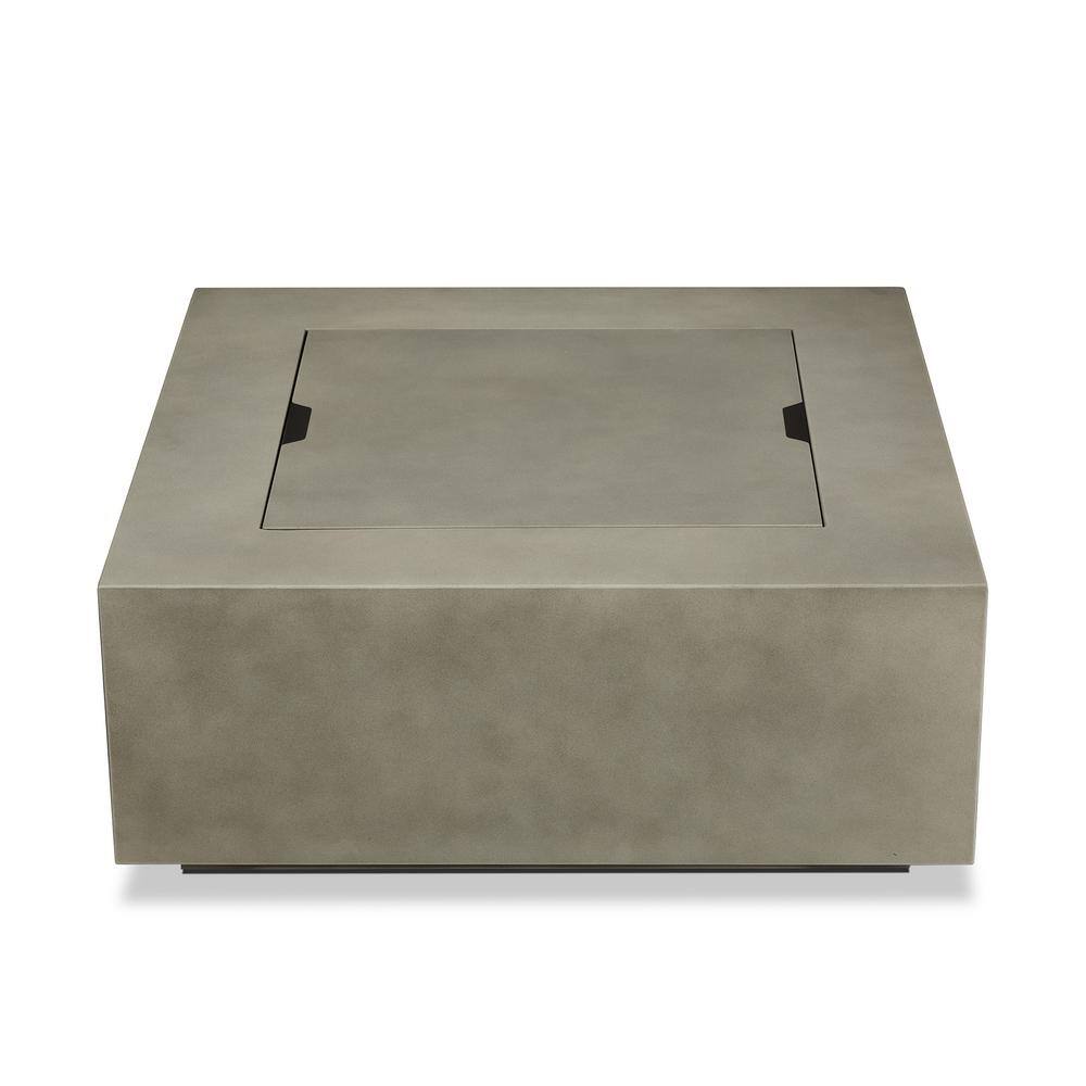 Real Flame Aegean 36 in. W X 15 in. H Outdoor Square Powder Coated Steel Propane Fire Pit in Black with Lava Rocks