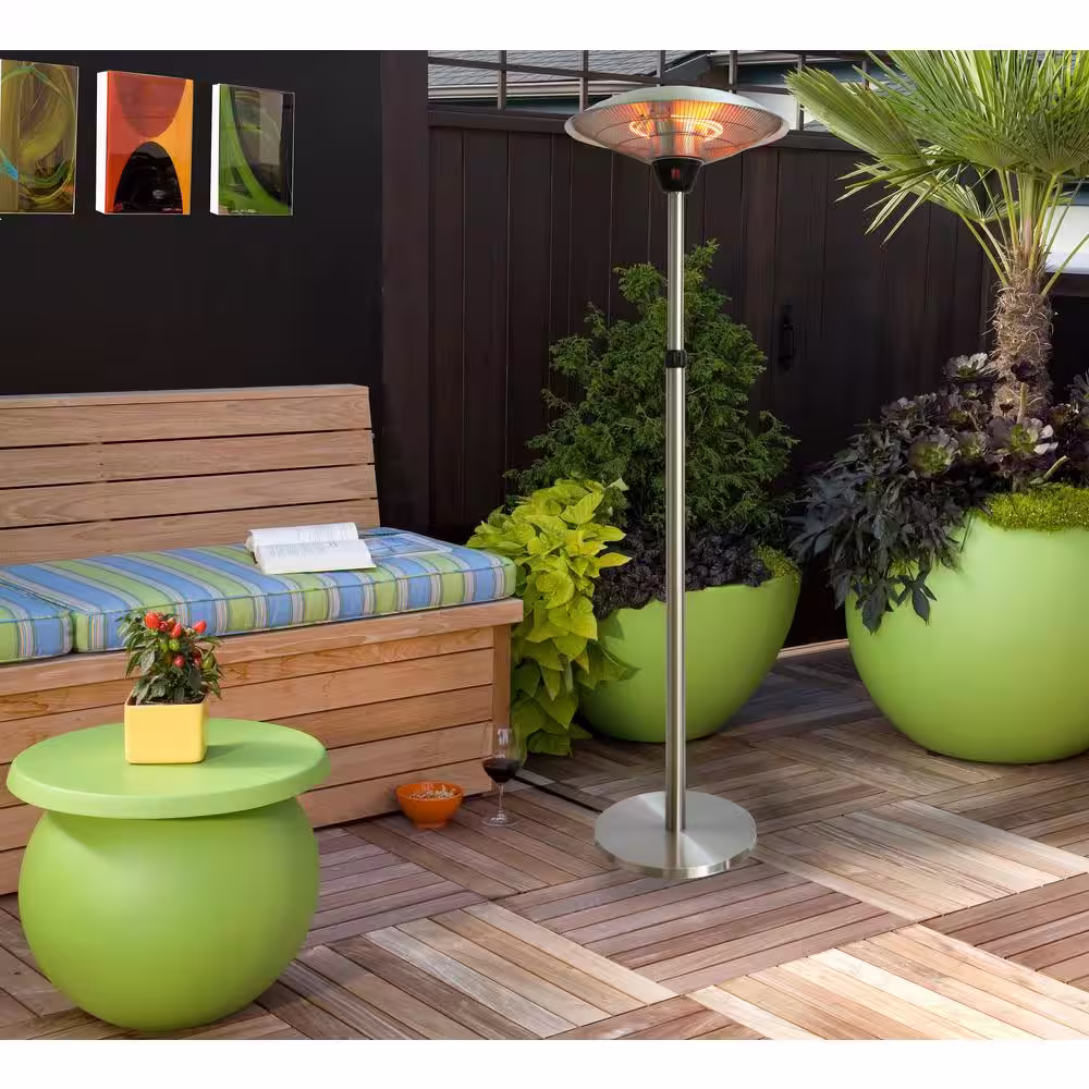 None 1500-Watt Infrared Pole Mounted Outdoor Electric Patio Heater
