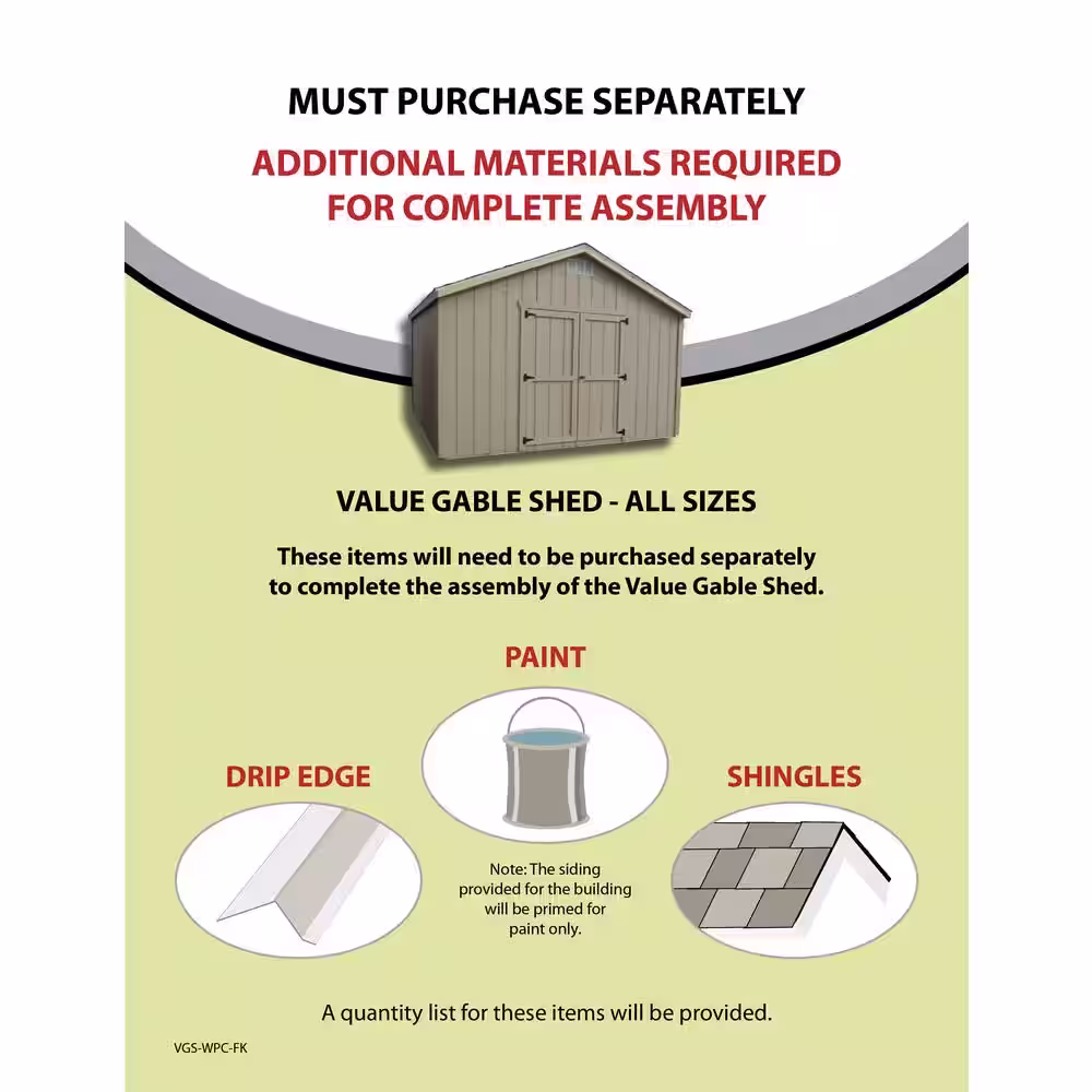 LITTLE COTTAGE CO. Value Gable 8 ft. x 14 ft. Wood Shed Precut Kit with Floor
