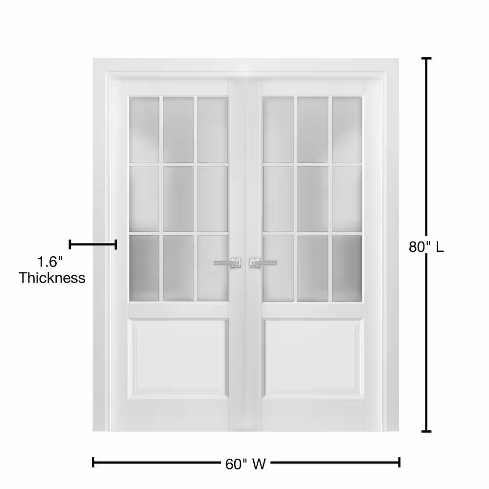 Sartodoors 60 in. x 80 in. Single Panel White Finished Pine Wood Interior Door Slab