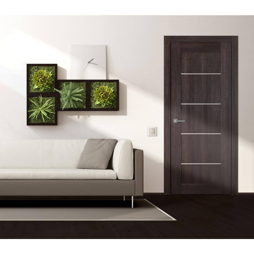 Belldinni Vona 30 in. x 80 in. Left-Handed Solid Core Veralinga Oak Textured Wood Single Prehung Interior Door
