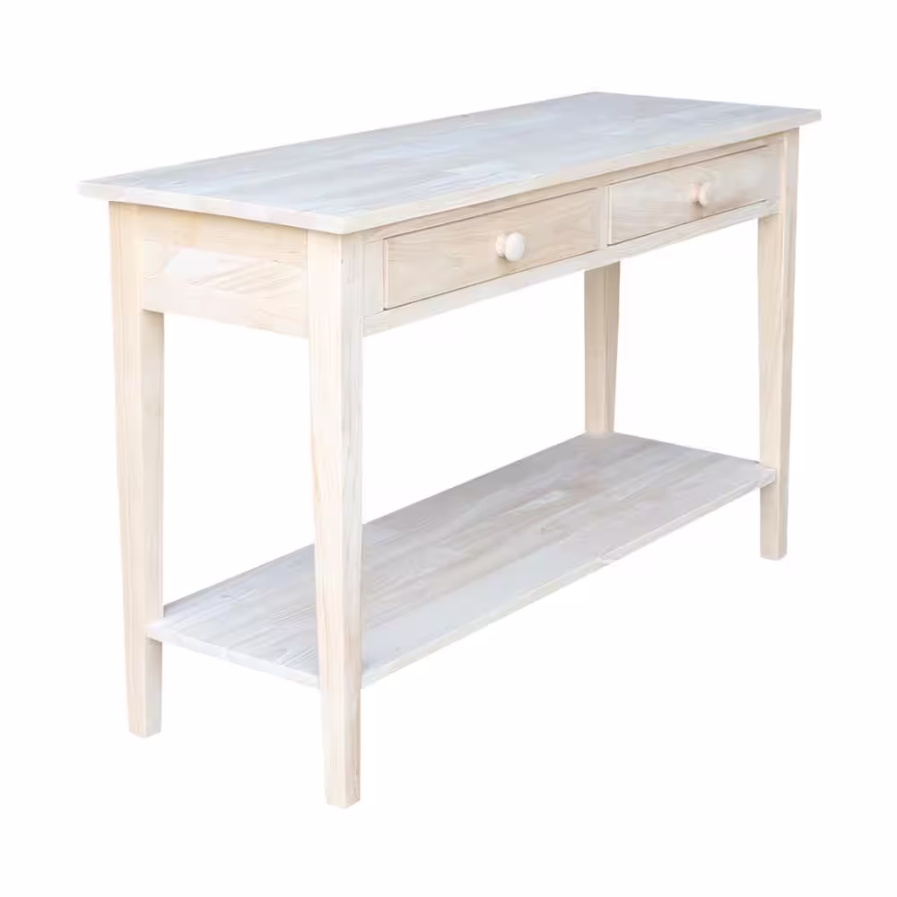 International Concepts Spencer 48 in. Beige Standard Rectangle Wood Console Table with Drawers