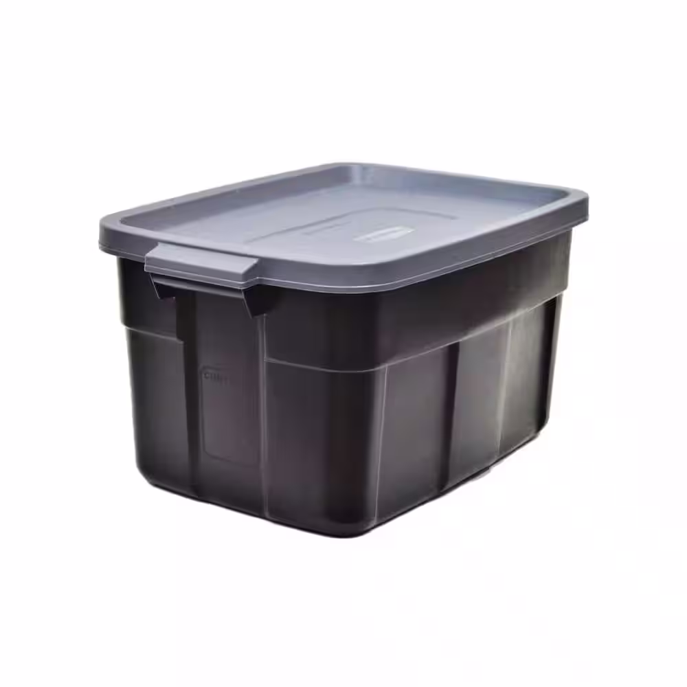 Rubbermaid Roughneck Tote 14-Gal. Storage Tote Container in Black (6-Pack)