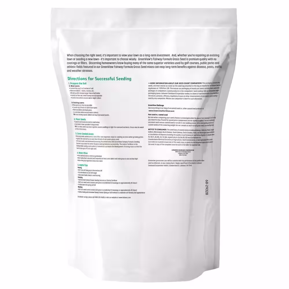 GreenView 3 lbs. Fairway Formula Grass Seed Perennial Ryegrass Blend