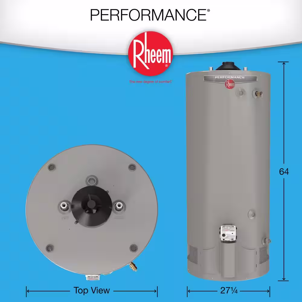 Rheem Performance 98 Gal. Tall 6-Year 75,100 BTU Ultra Low NOx Natural Gas Water Heater