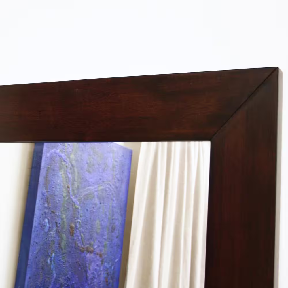 Baxton Studio Oversized Dark Brown Wood Modern Mirror (70.9 in. H X 31.5 in. W)
