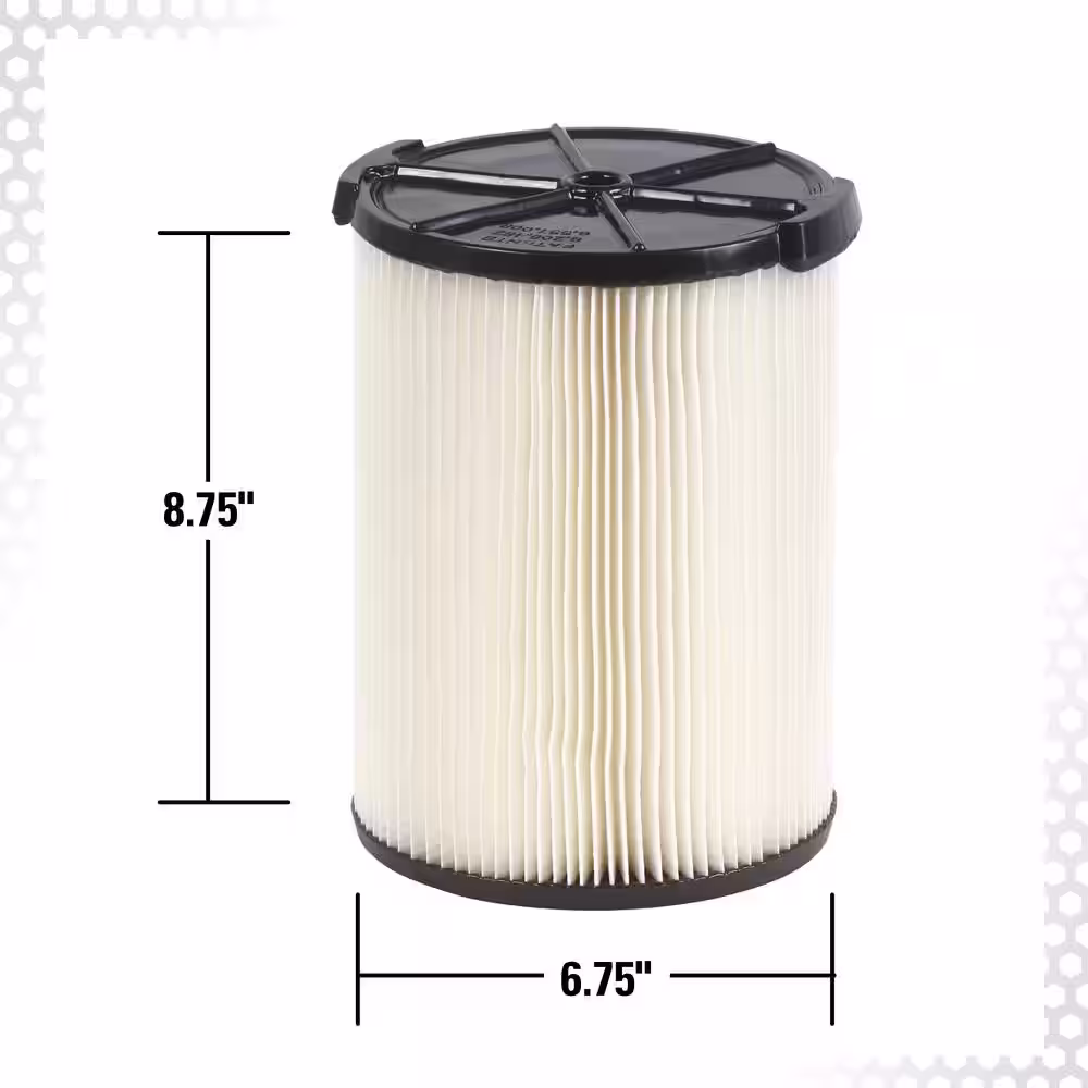 RIDGID General Debris Pleated Paper Wet/Dry Vac Cartridge Filter for Most 5 Gallon and Larger RIDGID Shop Vacuums (8-Pack)