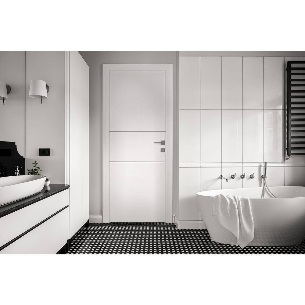 Belldinni Smart Pro 2H 36 in. x 80 in. Right-Hand Solid Composite Core Polar White Prefinished Wood Single Prehung Interior Door