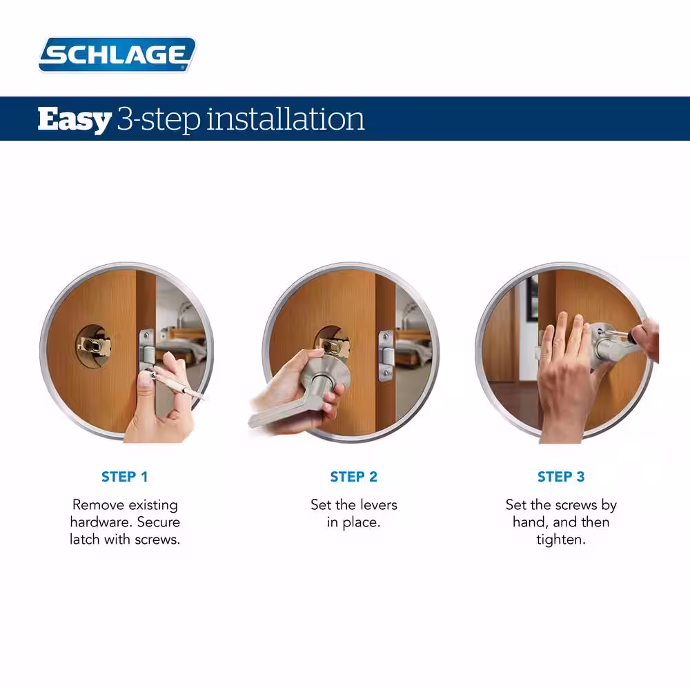Schlage Avila Satin Nickel Privacy Bed/Bath Door Handle