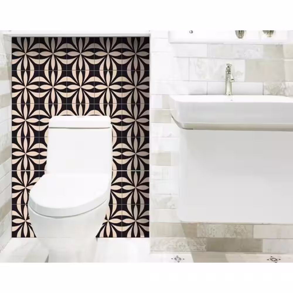 HomeRoots Amelia Brown 6 in. x 6 in. Vinyl Peel and Stick Tile (6 sq. ft./Pack)