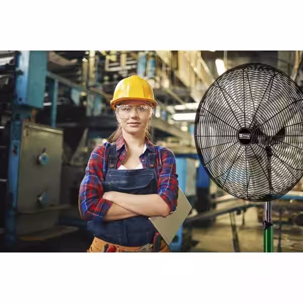 King Electric PFC Adjustable Height 57 in. to 75 in. Non-Oscillating 30 in. Commercial Air Circulator Pedestal Fan 2-Speed