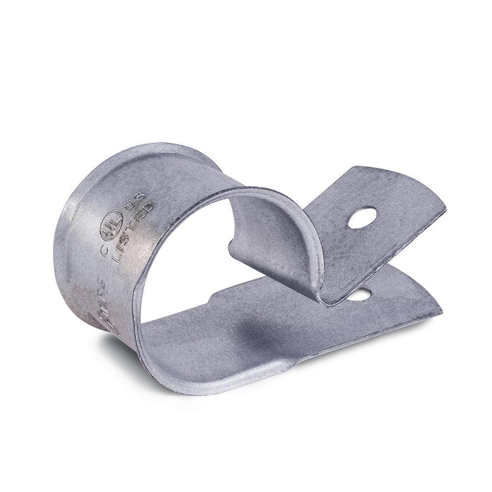 The Plumber's Choice 2 in. Steel Cable Clamp; Hangs Tubing, Wiring, Ropes, for PEX, Plumbing, Marine, Automobile; Galvanized (10 Pack)