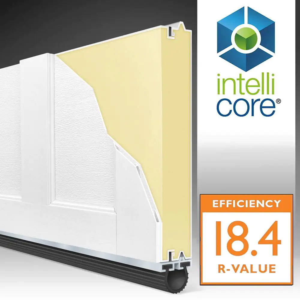 Clopay Coachman Collection 8 ft. x 7 ft. 18.4 R-Value Intellicore Insulated White Garage Door with SQ24 Window