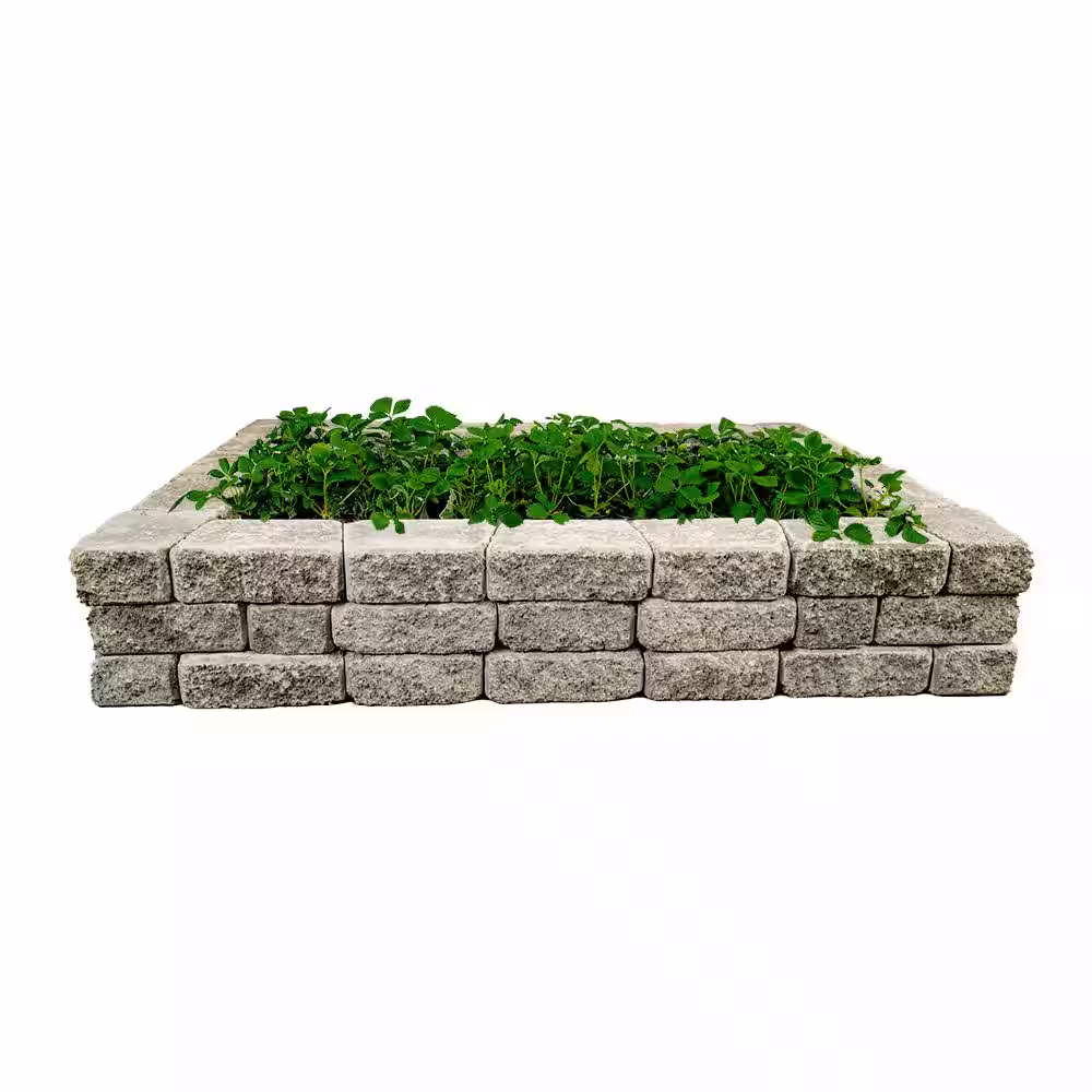Mutual Materials StackStone 69 in. x 52 in. x 12 in. Cascade Blend Concrete Raised Garden Bed