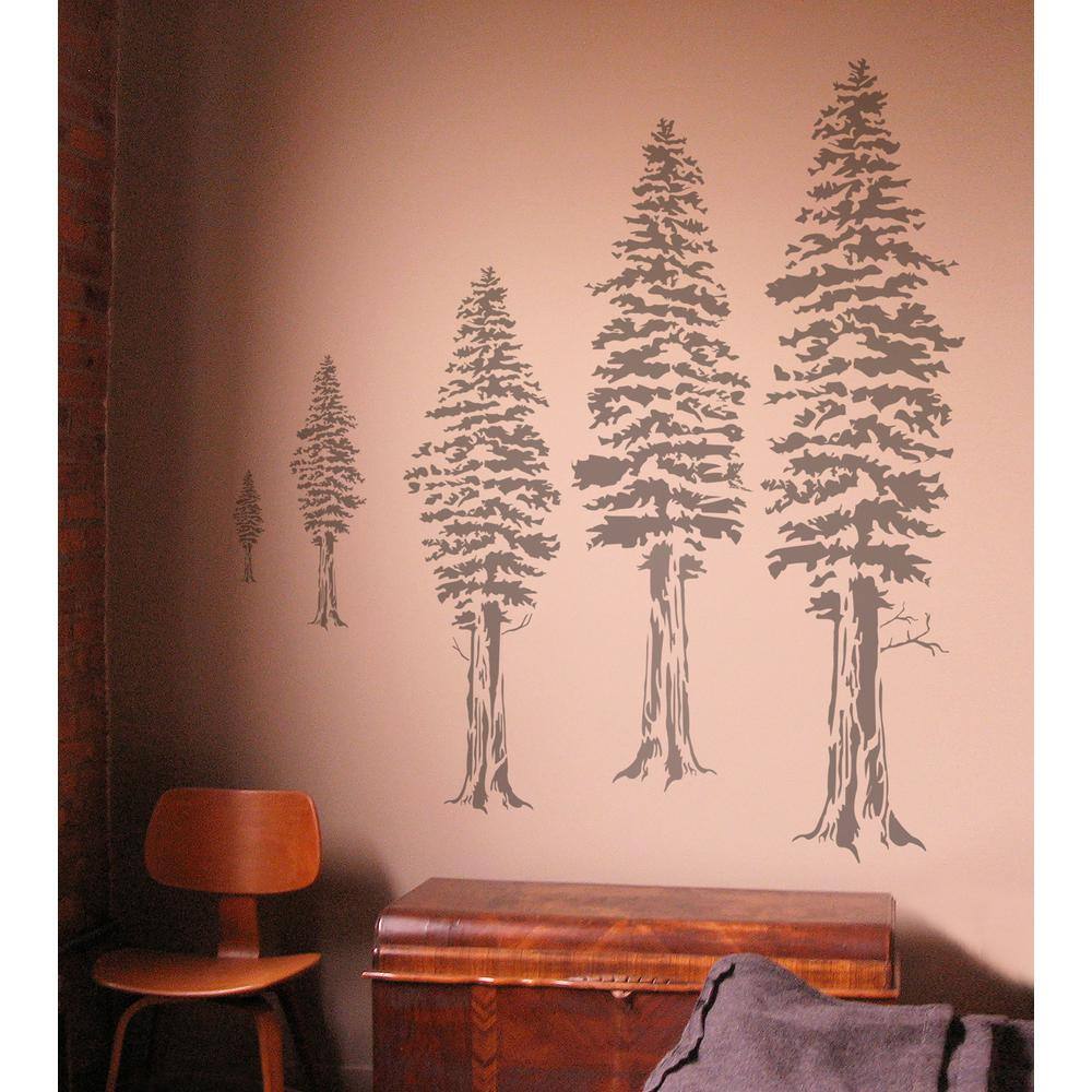 Stencil1 Redwood Tree Stencil