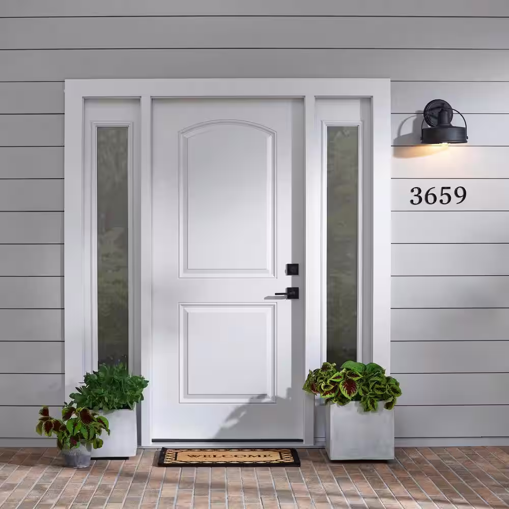 Everbilt 4 in. Black Flush Mount Metal House Number 5