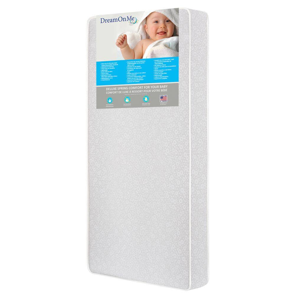 Dream On Me Little Baby 6 Inch Gray Full Size Firm Foam Crib and Toddler Bed Mattress
