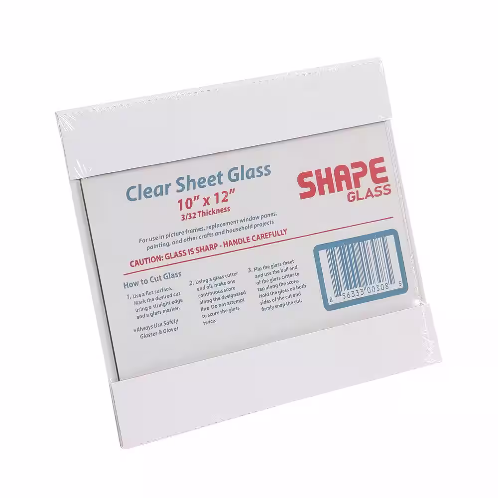 None 10 in. x 12 in. x 0.09375 in. Clear Glass