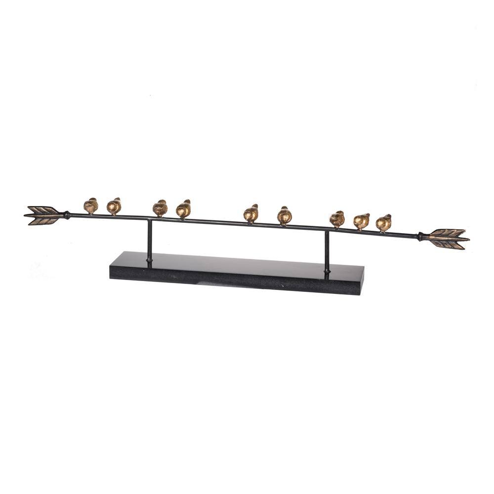A & B Home Black/Gold Chirp Rod Decor Accent