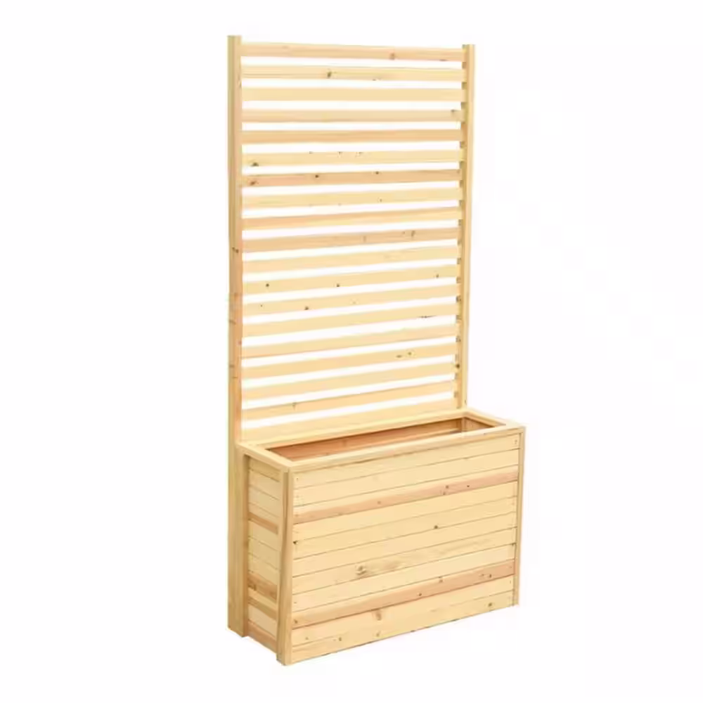 Ejoy 36 in. x 71 in. x 13 in. Solid Wood Garden Trellis with Planter Box