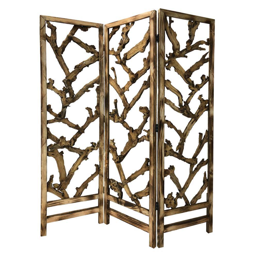 None SG-367 Mulbery Alpine Screen 3-Panel Room Divider