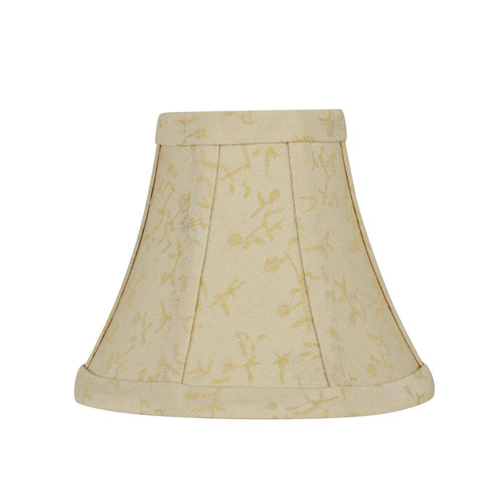 Aspen Creative Corporation 6 in. x 5 in. Beige and Gold Floral Accenting Bell Lamp Shade (6-Pack)
