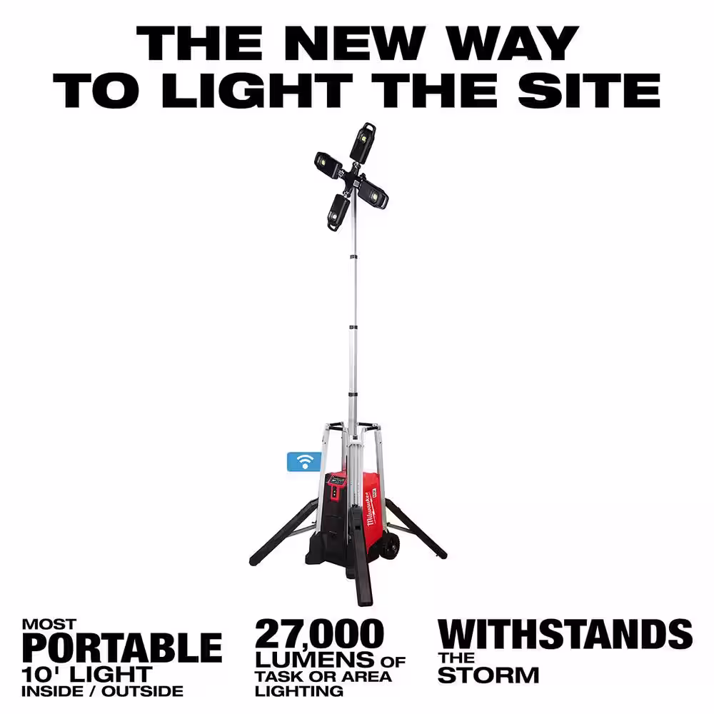 Milwaukee MX FUEL ROCKET Tower Light/Charger and MX FUEL Backpack Concrete Vibrator Kit