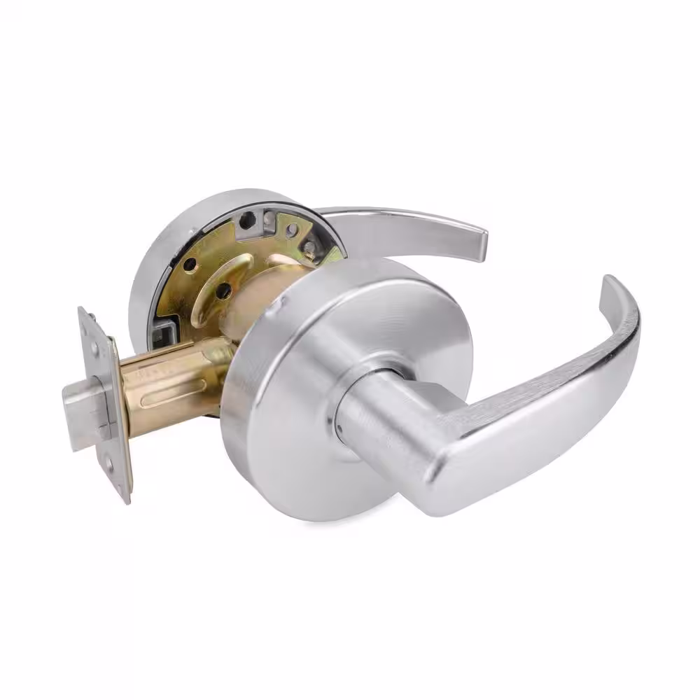 Global Door Controls Pisa Series Standard Duty Brushed Chrome Grade 2 Commercial Cylindrical Passage Hall/Closet Door Handle and Clutch