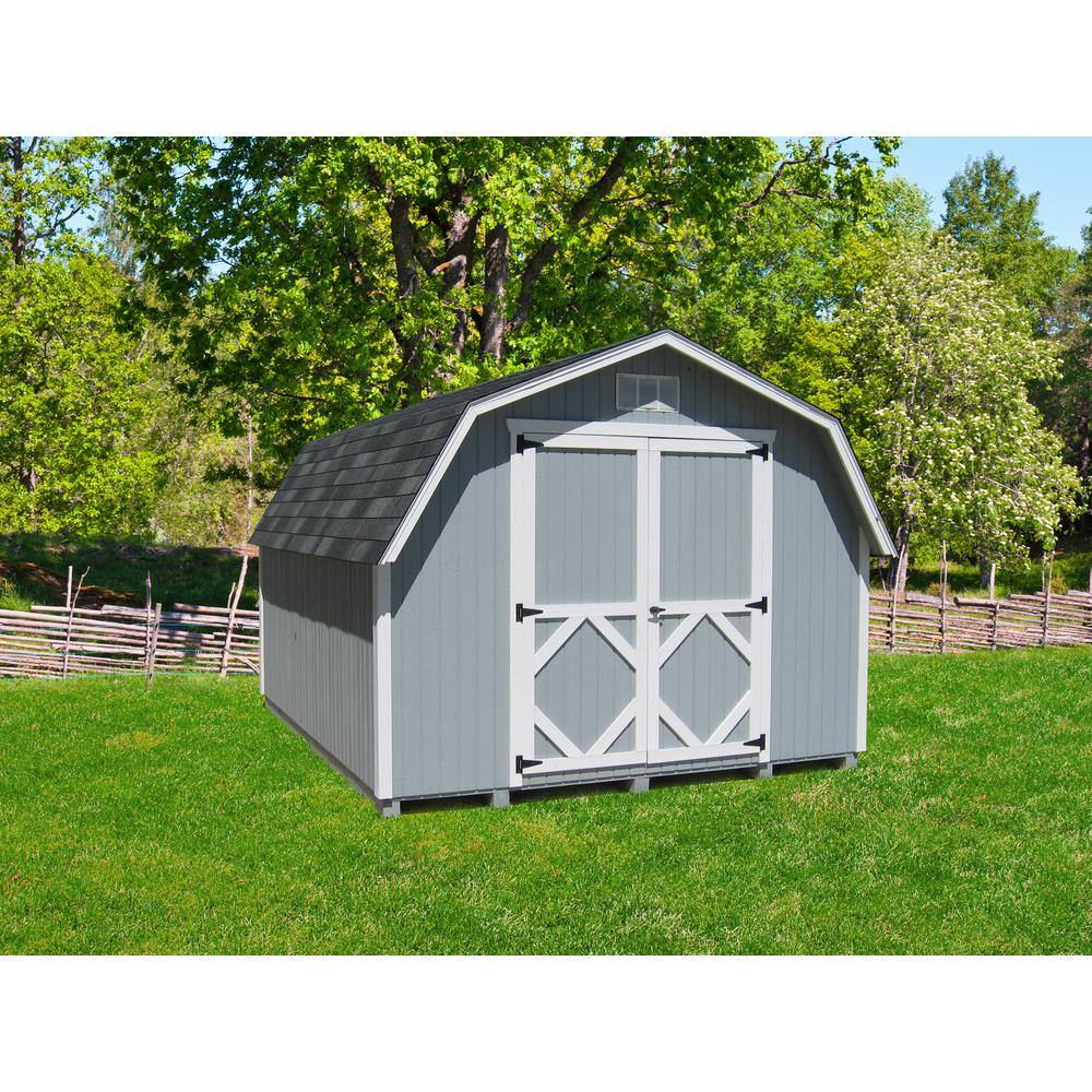 LITTLE COTTAGE CO. Classic Gambrel 12 ft. W x 16 ft. D Wood Shed Precut Kit with 4 ft. Sidewalls without Floor (192 sq. ft.)