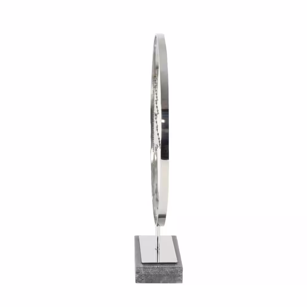 Litton Lane Black Stainless Steel Geometric Sculpture with Stand