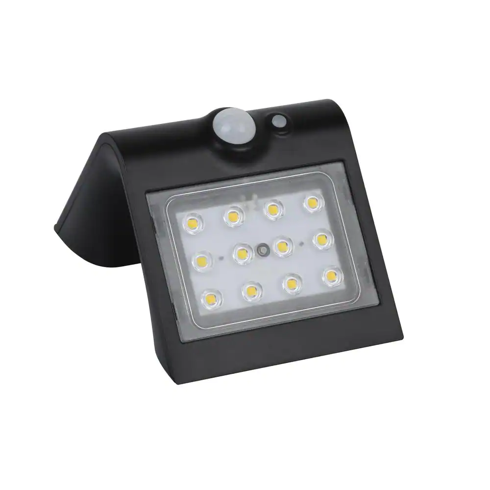 Defiant 120-Degree Solar Motion Activated Outdoor Integrated LED Area Light with Double Lighting (Black)