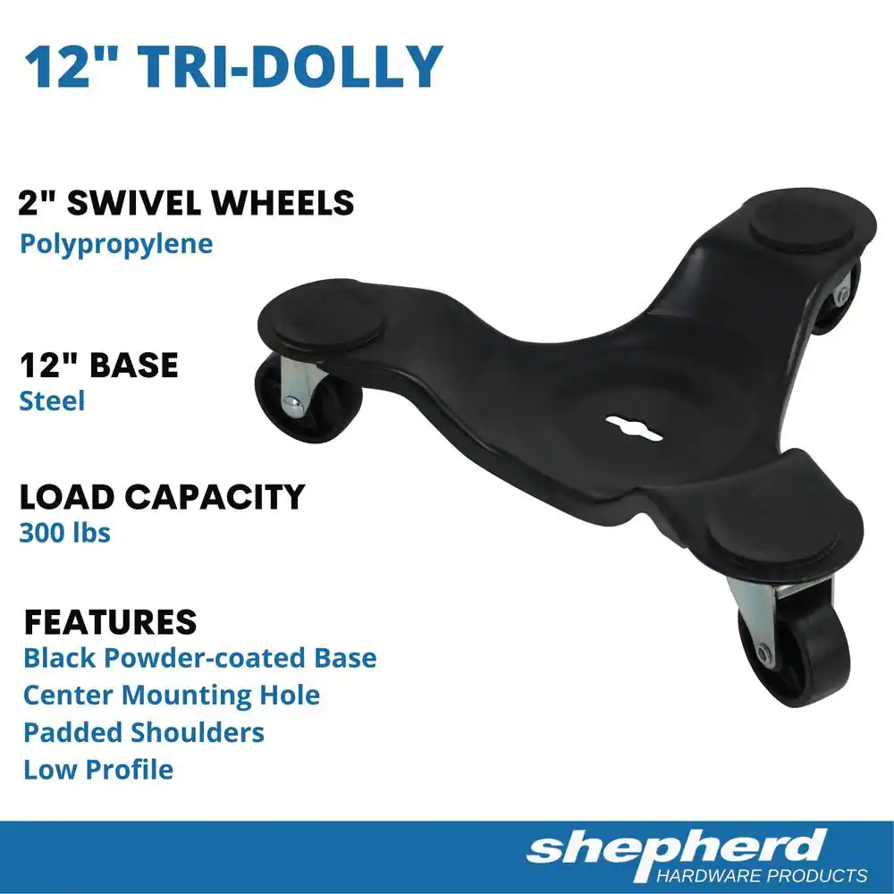 Shepherd 12 in. Steel Tri-Dolly with 300 lb. Load Rating