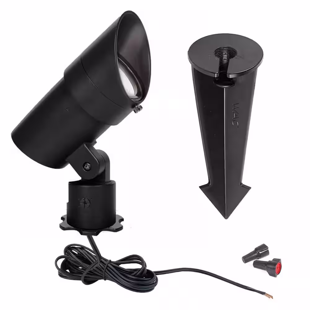 None Grand Accent 2300 Lumens Black Low Voltage LED Outdoor Spotlight with IP66 Rated and 3000K LED