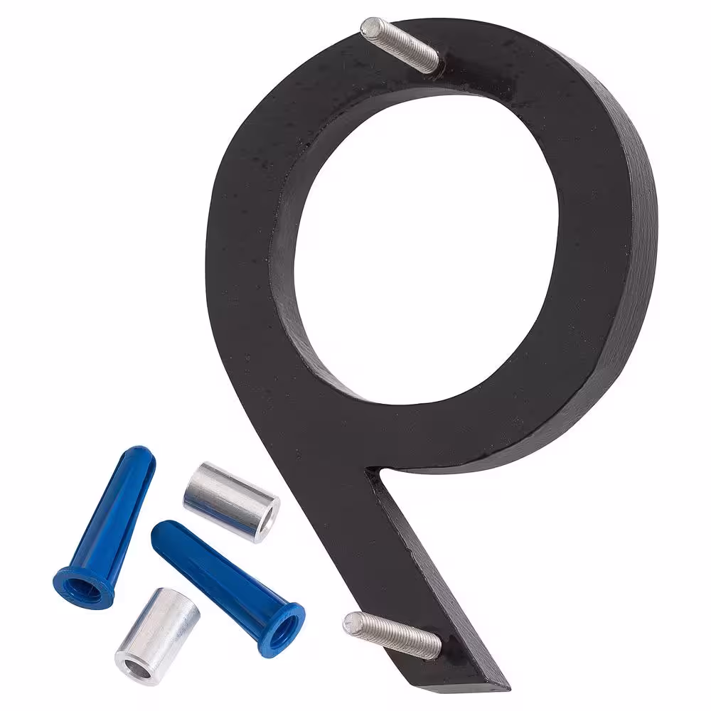 Montague Metal Products 8 in. Black Aluminum Floating or Flat Modern House Number 9