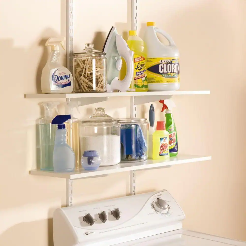 Rubbermaid 11.5 in. L White Metal Adjustable Shelving Track Bracket