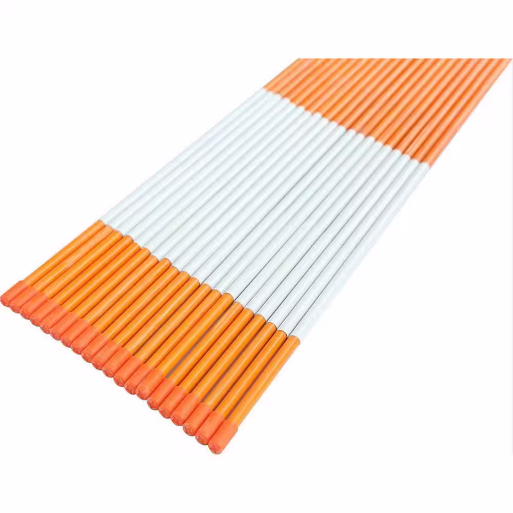 None 72 in. Orange Reflective Driveway Markers 5/16 in. Dia Solid Driveway Poles for Easy Visibility at Night (20-Pack)