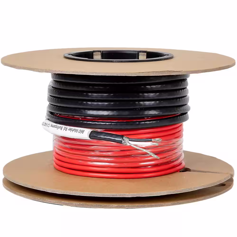 Dr Infrared Heater Electric Radiant Floor Heating Cable Kit with Wifi Thermostat, 330 FT, Covers 100 SQFT / 120 Volt, Red & Black
