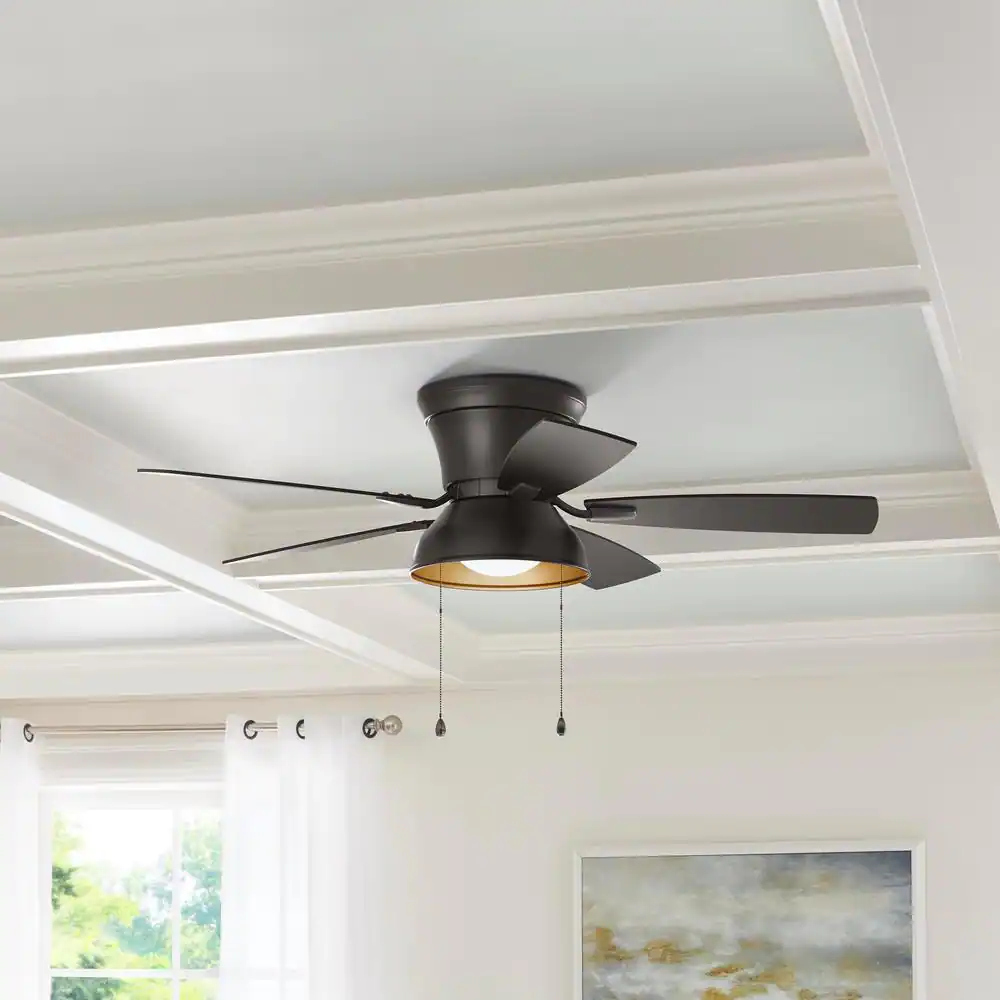 Home Decorators Collection Banneret 52 in. LED Natural Iron Ceiling Fan with Light