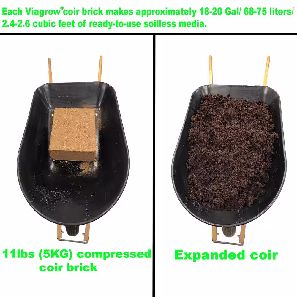 Viagrow 11 lbs. (5 kg) Coconut Coir Block of Soilless Media (3-Pack)