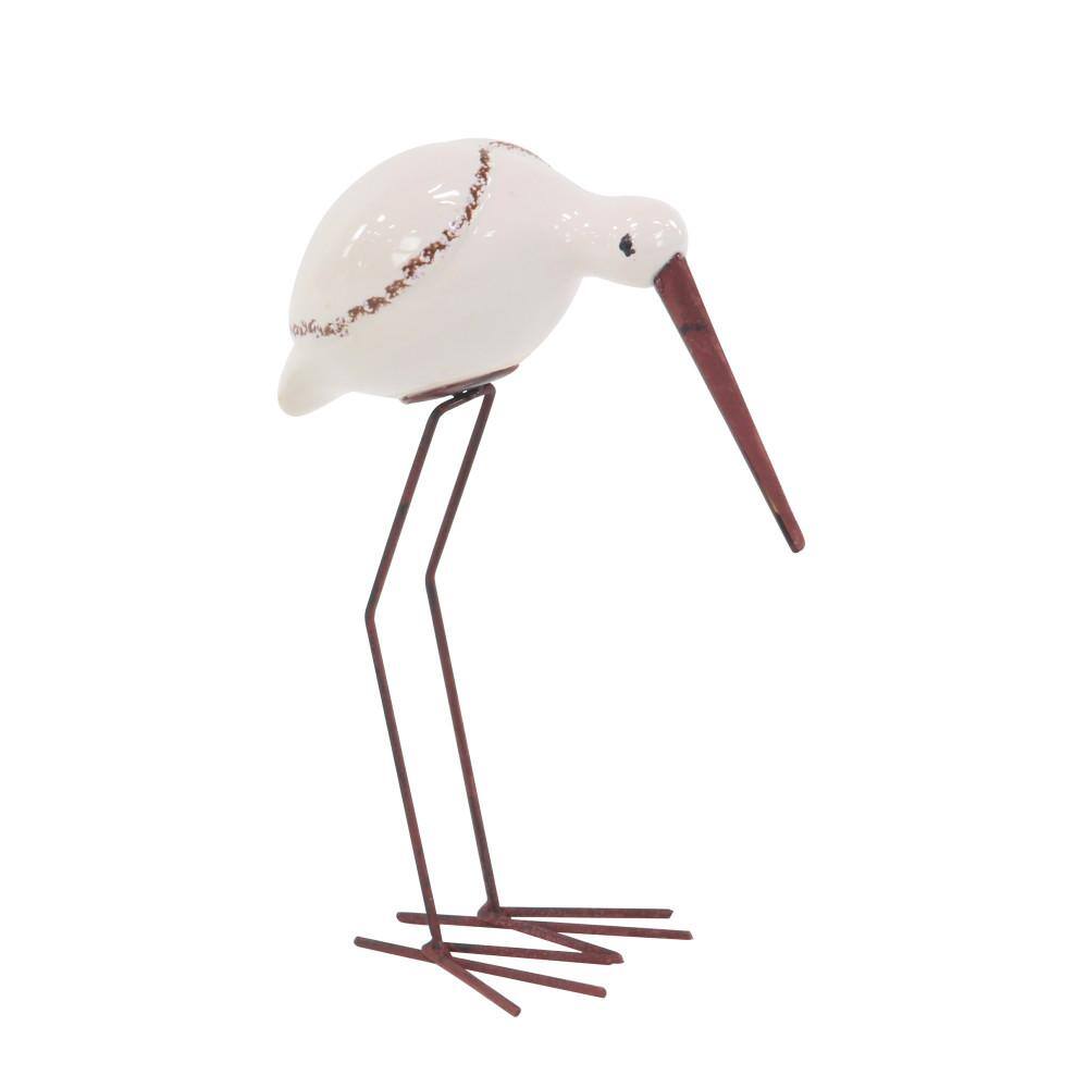 Litton Lane White Ceramic Bird Sculpture (Set of 3)