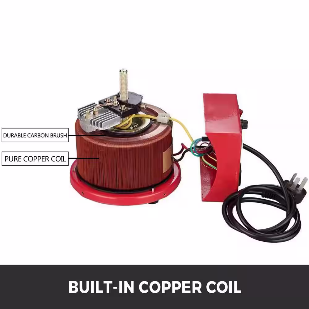 VEVOR Auto Transformer 2KVA 20Amp Automatic Voltage Regulator 110-Volt 60Hz Input Digital Display 0 to 130V Output,Red