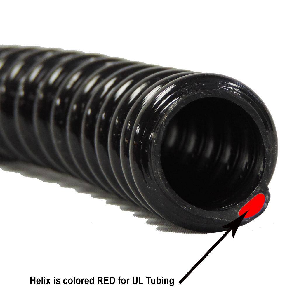 HYDROMAXX 1/2 in. Dia x 100 ft. UL Sizing Black Non Kink, Corrugated, Flexible PVC Pond Tubing